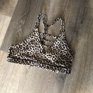 Zyia Leopard Print Grid Sports Bra